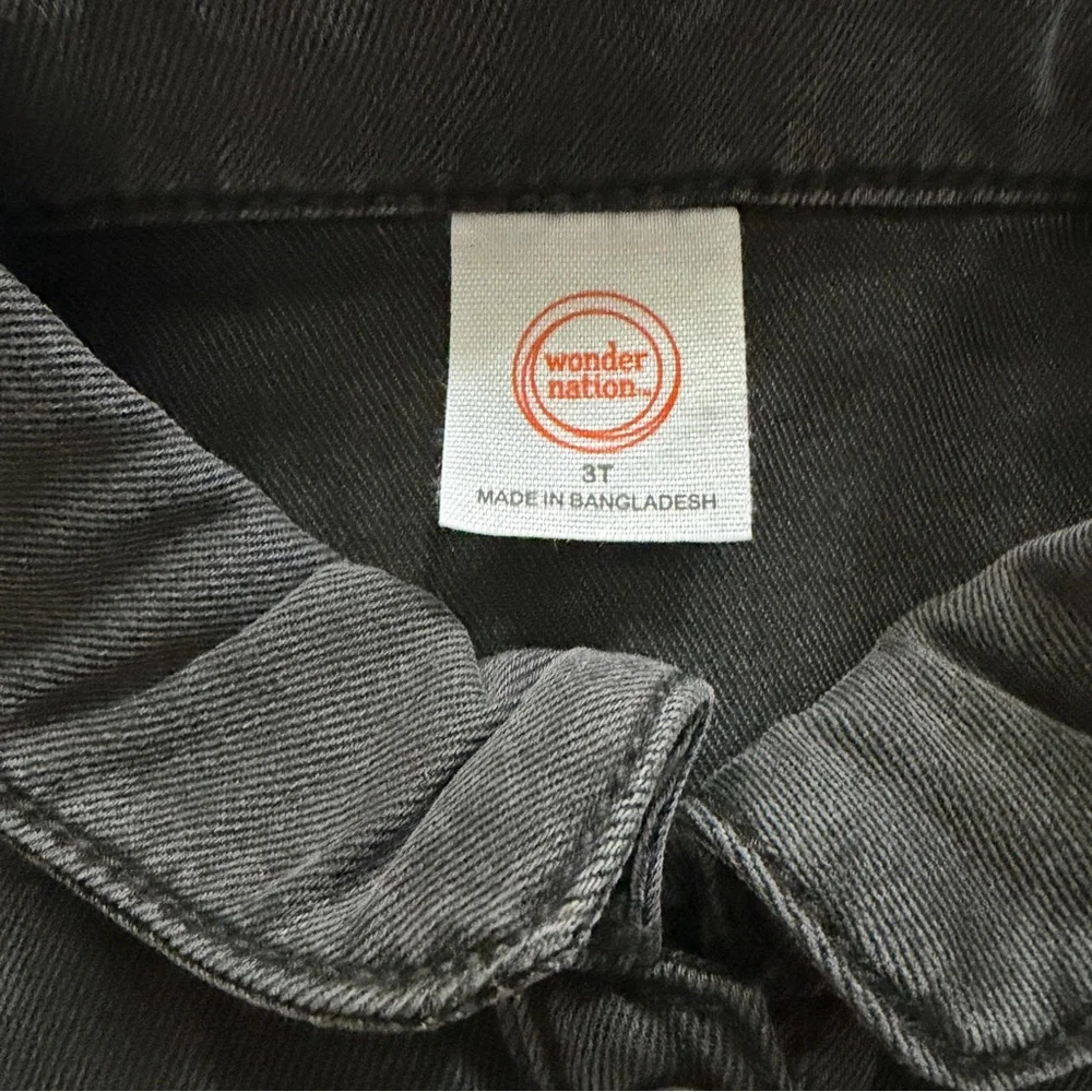 Wonder Nation Long Sleeve Denim Dress Black Size 3T